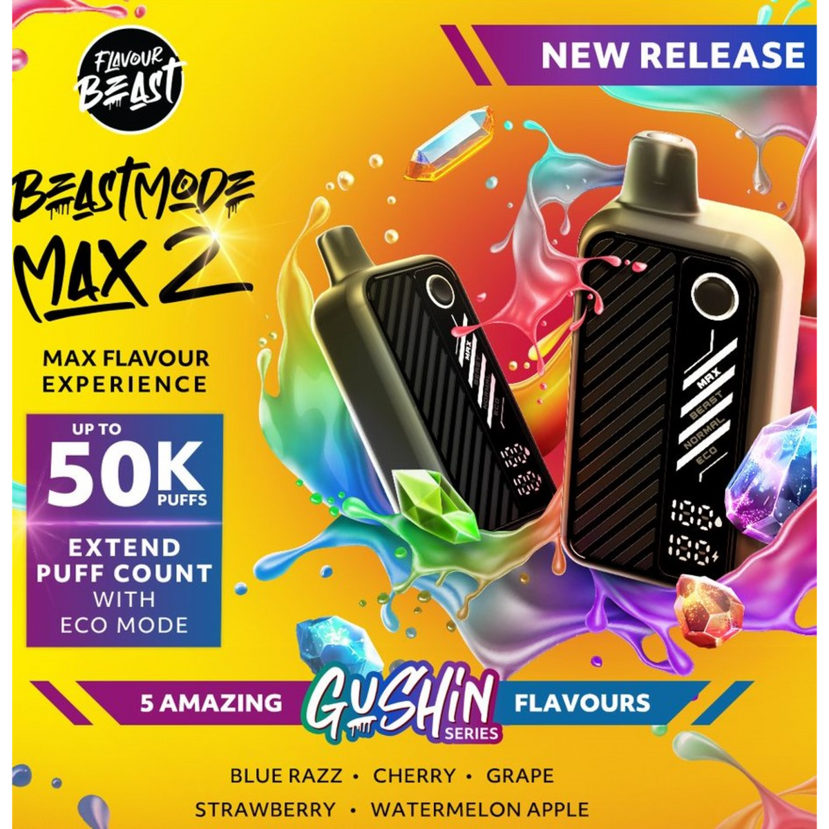 Flavour Beast - Beast Mode Max 2 Gushin Series (50K Puffs)