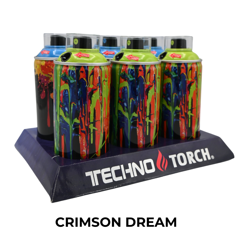 Techno Spray Can Torch Lighters (Crimson Dream) - 6ct