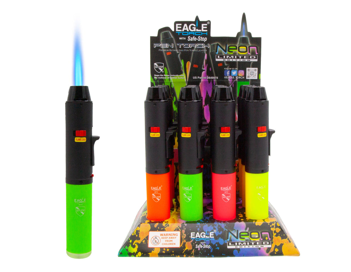 Eagle Neon Pen Torch Lighter - 12ct